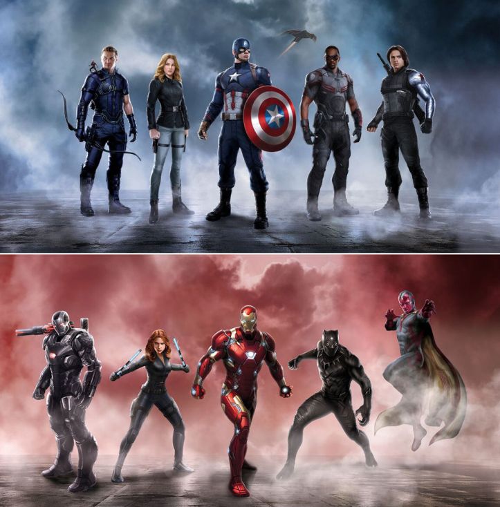 Captain America Civil War Teams